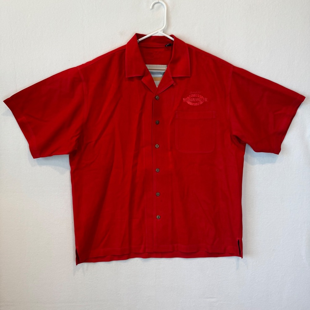 Whataburger‎ Eagle Dry Goods Silk Shirt Mens XL Red Rock N Roll Camp Button Down